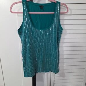 H&M Turquoise Sequin Tank Top